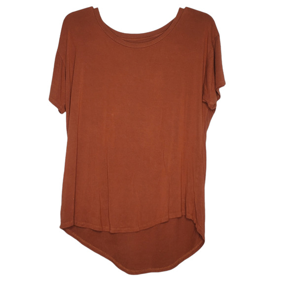 Agnes & Dora Rust High-Low Short Sleeves Sz. Large - Picture 1 of 3